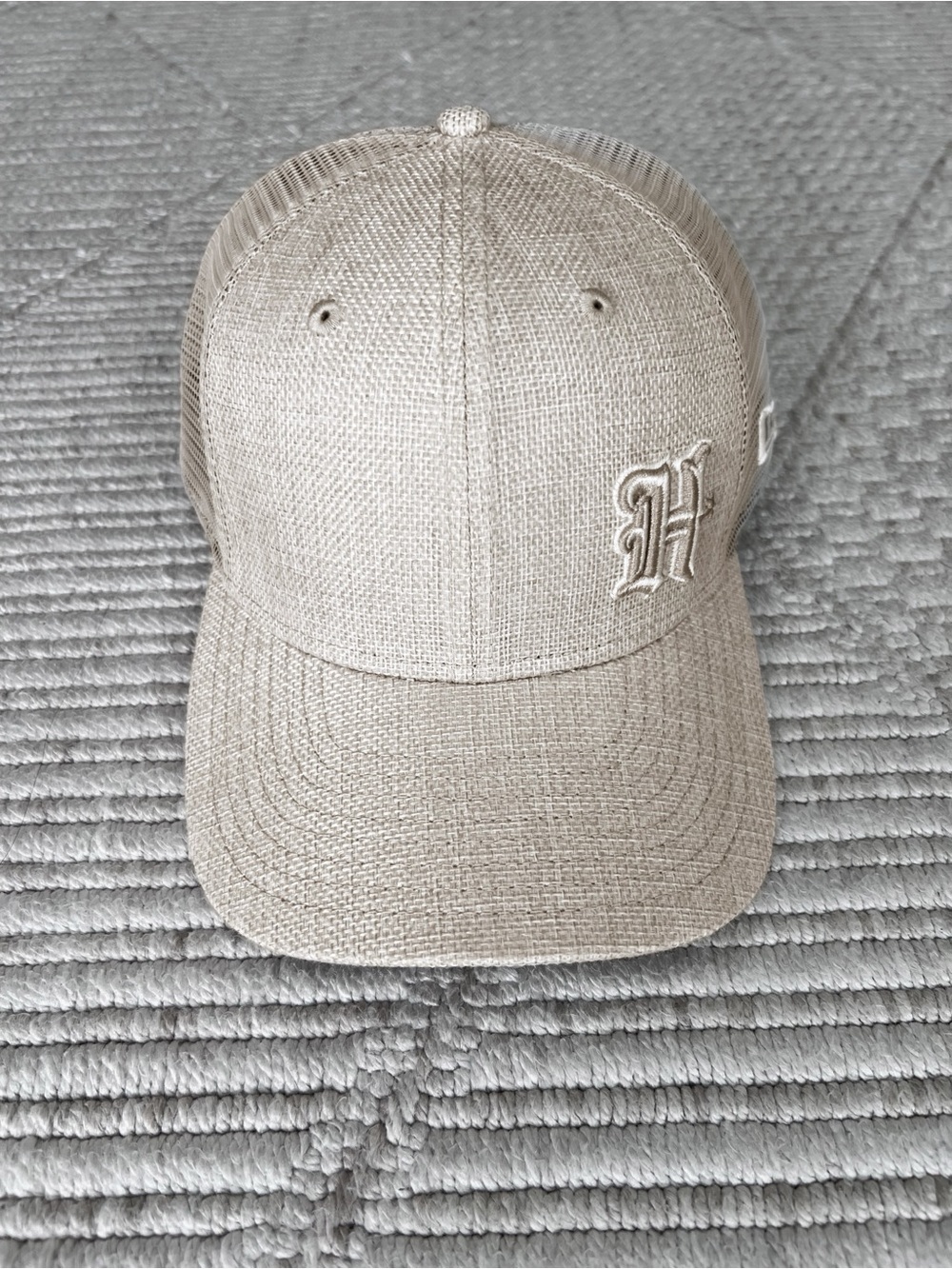 New Era Beige Houston Texans Flawless 9SEVENTY 'H' Embroidered Mens Stretch Cap
